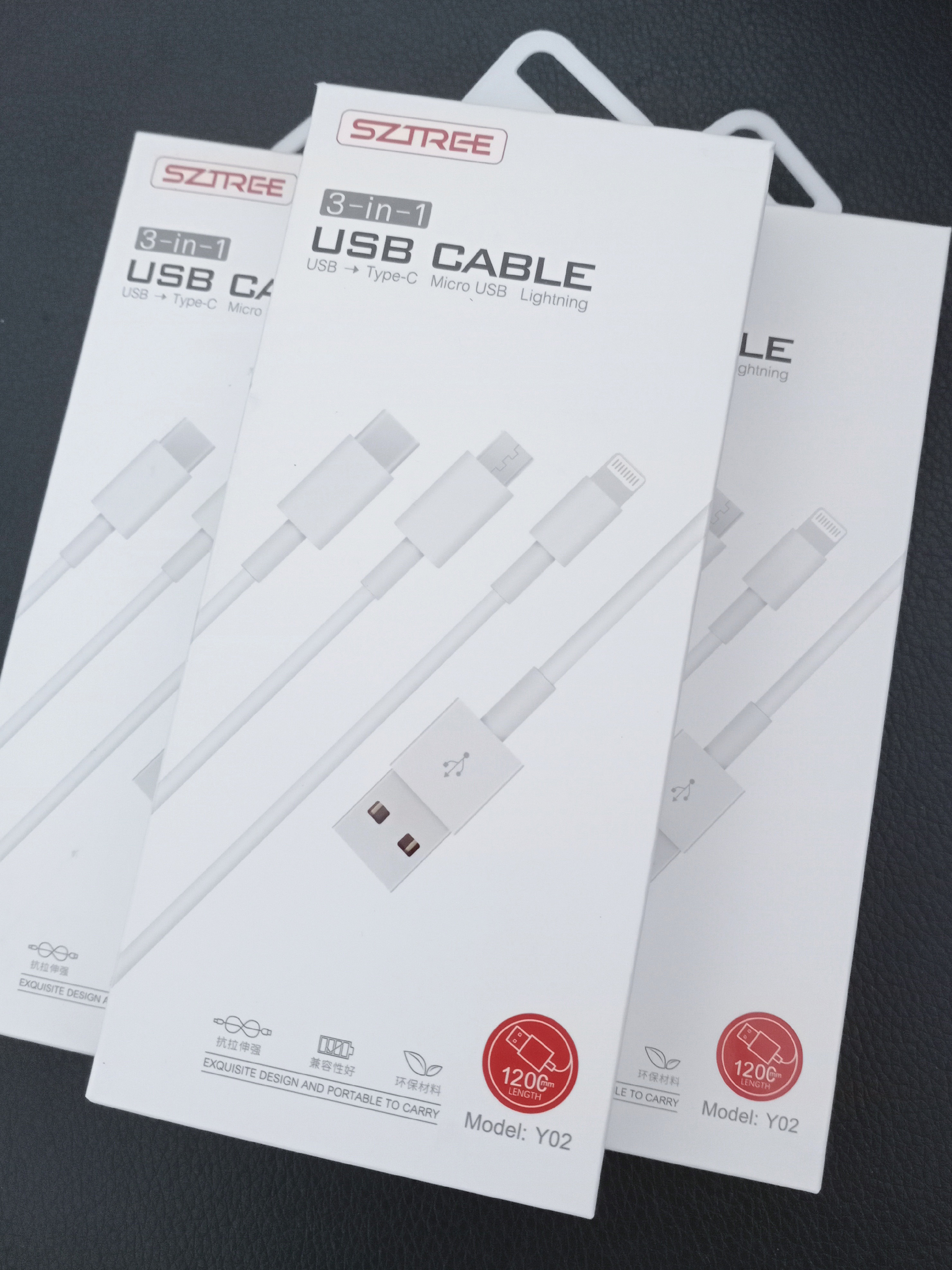 Mobile phone data cable one drag three suitable for Apple Huawei Android mobile phone ipad2 3 charging cable