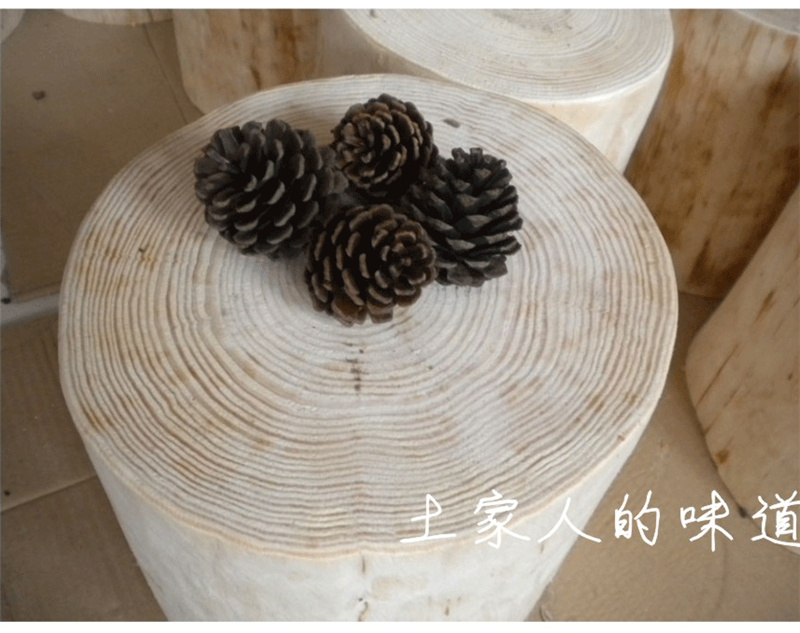 Gỗ khối rắn gỗ phân gốc khắc phân thông cơ sở bàn cà phê tấm lớn với phân tròn băng ghế gỗ thông trang trí trụ - Các món ăn khao khát gốc Ghế đôn gốc cây