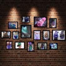 Hairdressing Shop Hairstyle Decoration Painting Hairdressel Shop Hung Painting Fresco Hair Salon Retro Decoration Background Wall Photo Frame Poster Combination