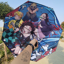 Charcoal magistrates clear umbrellas Full automatic tide cards Dual use Cartoon Folding Shading Students Men And Women Annihieride the sun umbrella