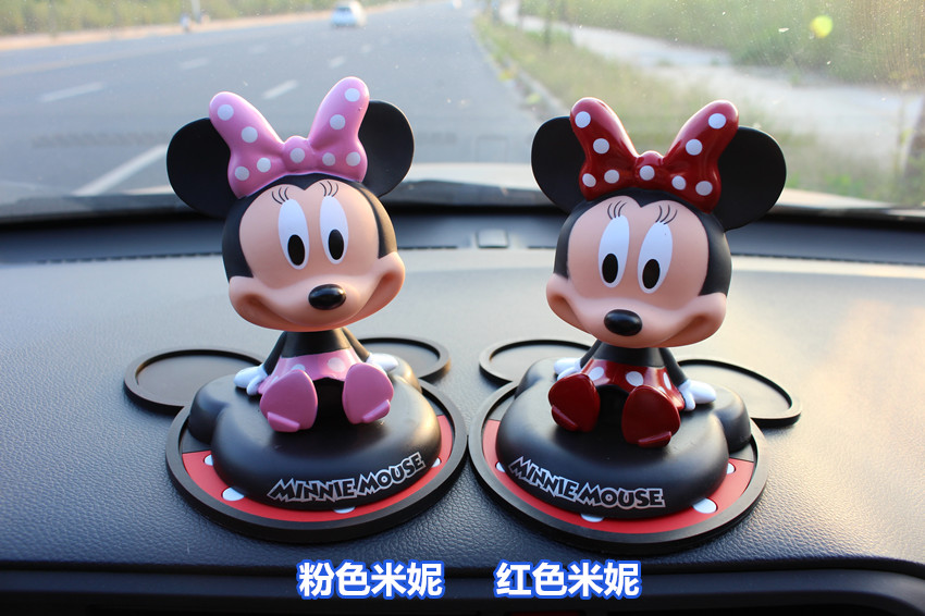 Xe Disney dễ thương bên trong Phụ kiện Mickey Minnie Chuột Mickey Xe lắc đầu Xe trang trí búp bê - Trang trí nội thất dcor phòng ngủ vintage