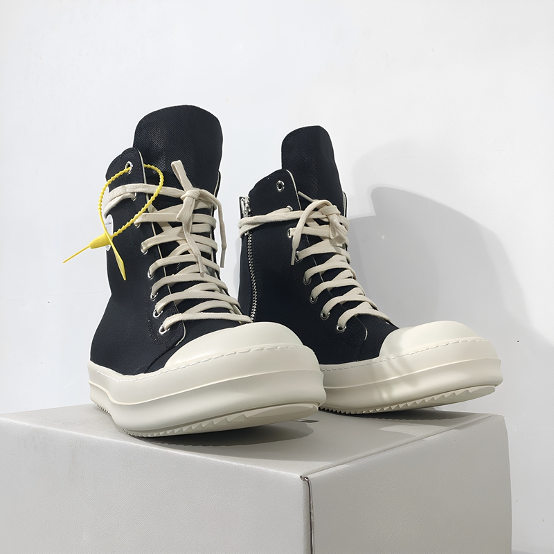 Round Owens High-Top Shoes Men's Canvas Summer Breathable Thick-Soled Height-Increasing High Street Trendy Sneakers Short Boots Ro Shoes Women