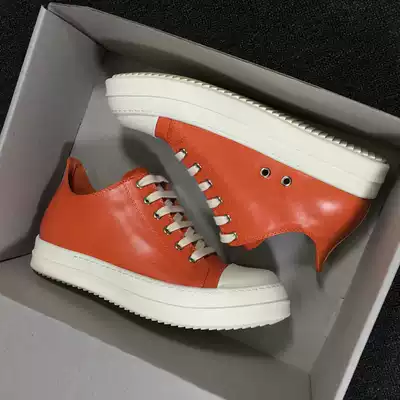 ro shoes men's leather low-top summer 2018 new thick-soled lace-up breathable casual couple board shoes Korean custom men's shoes