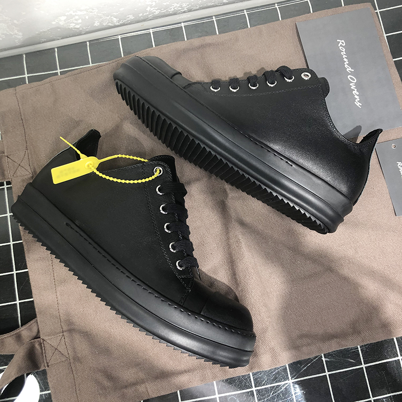RoundOwens shoes men's low-top leather thick bottom raised muffin bottom gothic wind dark couple shoes trendy women