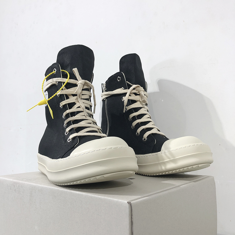 Round Owens High-Top Shoes Men's Canvas Summer Breathable Thick-Soled Height-Increasing High Street Trendy Sneakers Short Boots Ro Shoes Women