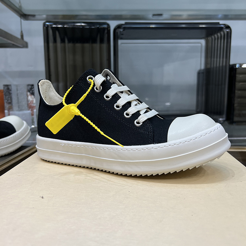 Round Owens shoes men low wax canvas spring and summer breathable casual milk fragrance thick couple slab shoes tide