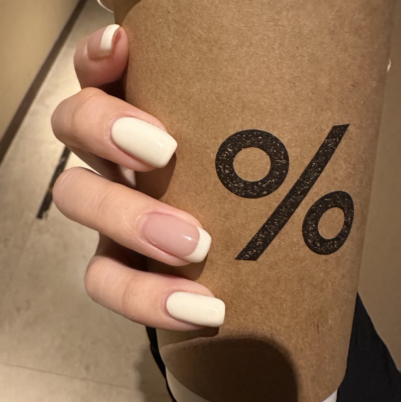 Handmade Simple Nude Square Press-On Nails 2026 New Year Style French Manicure Stickers Milk White Solid Color Fake Nail Tips