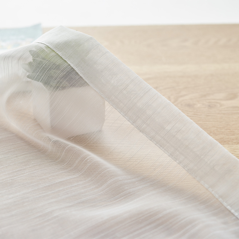 Cotton and linen yarn simple cross cotton and linen curtain finished solid color linen curtain bedroom living room shading yarn curtain white yarn