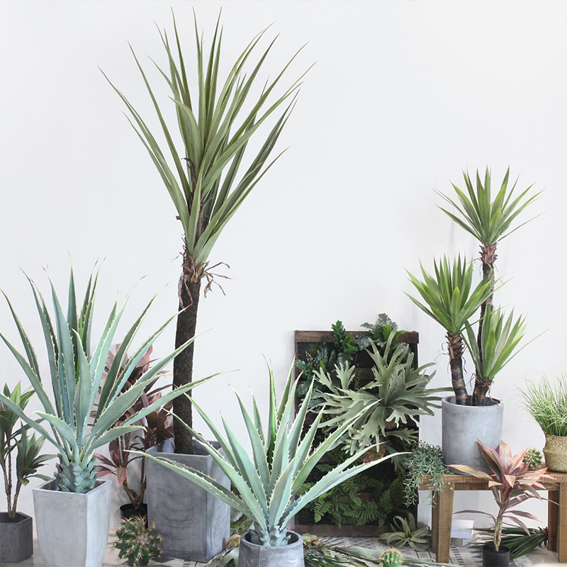 Nordic Emulated Tequila Tiger Piranian Sisal Pinewood Bonsai Green Planting Potted Desert Botanical Home Decoration Pendulum