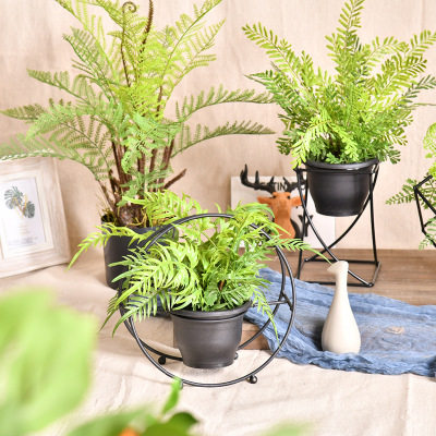 New Chinese-style simulation fresh feel grass bonsai plastic leaf set desktop fake green plant potted 149