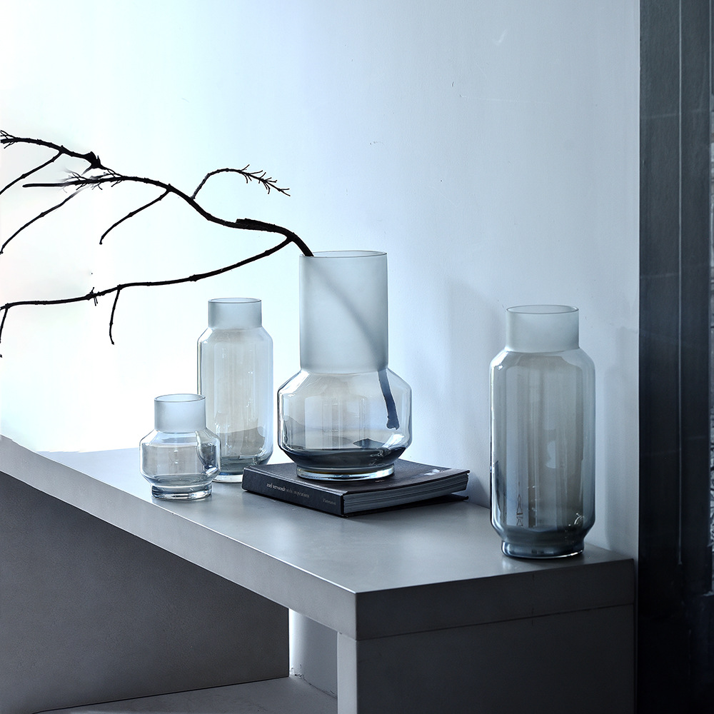 Nordic Light Extravaganza American Minimalist Tinted Glass Vases Living Room Dining Room Table Flower-style Rooms Hotel Decoration Pendulum 64