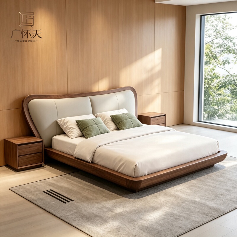 Medieval-Style Master Bedroom 1.8m Medieval-Style Walnut Solid Wood Wedding Bed High-End Bedroom 2m X 2.2m Double Bed Medieval-Style Master Bedroom 1.8m Medieval-Style Walnut Solid Wood Wedding Bed High-End Bedroom 2m X 2.2m Double Bed