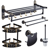 Bathroom bathroom shelf Space aluminum bathroom hanging towel bathroom double bath towel rack Triangle rack 2 layers 3 layers