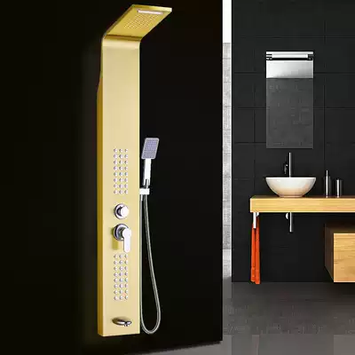 European-style brushed bathroom shower screen shower set European-style powder room gold 304 stainless steel bath shower