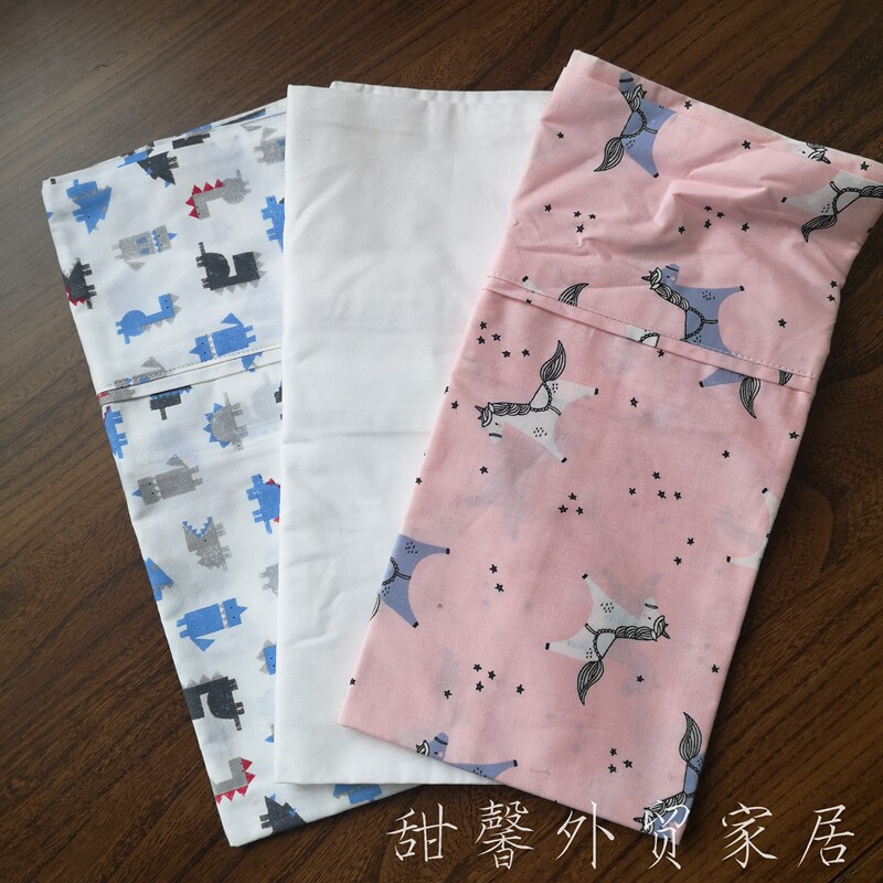 Exit European and American tail single ~ all-cotton children pillow headgear single 40 x 60 Kindergarten special cartoon small size subsection ~