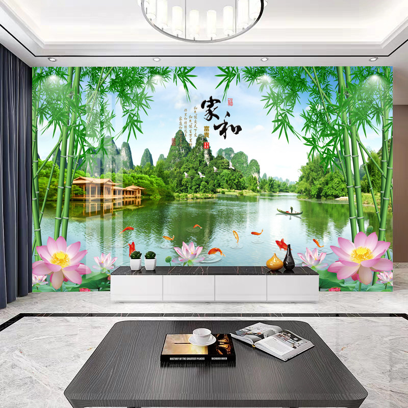 Bamboo wood fiber integrated wallboard TV background lockroom sofa background Chinese home and fast pallet