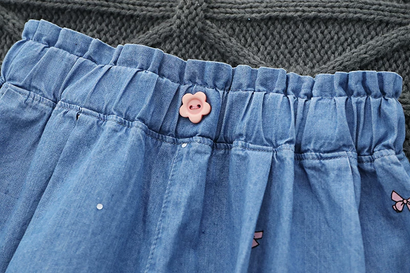 Denim skirt, shorts, children's thin trousers, for teenagers