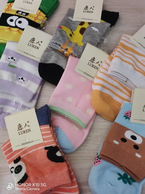 ຖົງຕີນ Luren Socks ຝ້າຍບາງໆຂອງແມ່ຍິງ Mid-Tube Socks Spring and Autumn Socks Thin Style Breathable and Comfortable