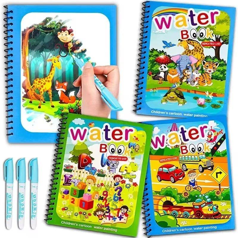 magic water coloring book for kids reusable drawing pad with refillable pen