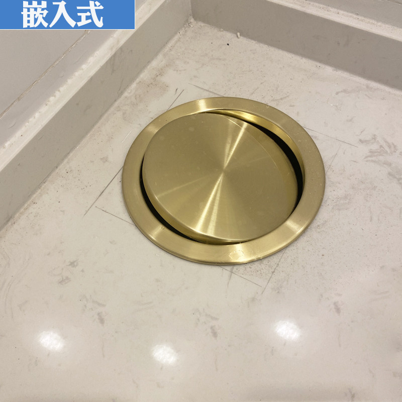 Embedded Integrated Bin Mall WASH DESK STAINLESS STEEL ROUND GOLDEN SHAKE LID TABLE TOP INLAID CLEANING BARREL-TAOBAO