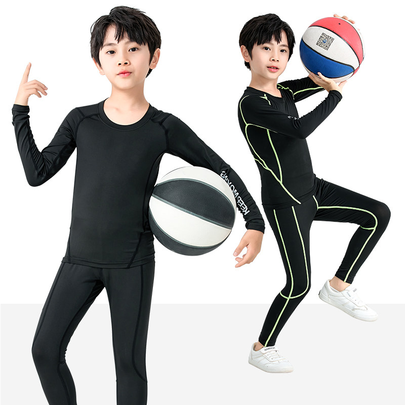 Children's tights training clothes Boys quick-drying clothes Running fitness clothes Autumn and winter bottoming basketball football sports suit