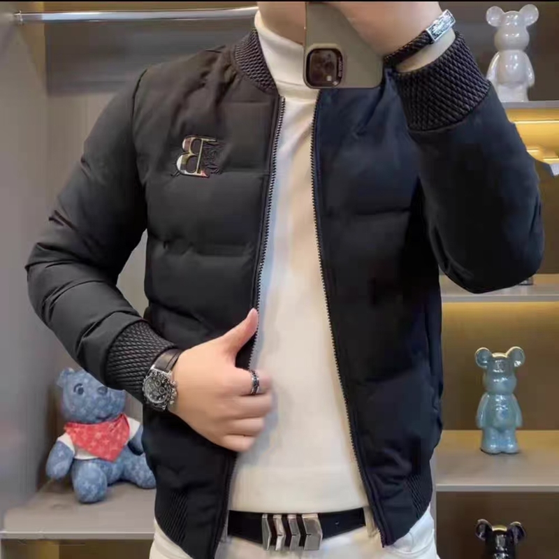 Winter New Style Baseball Collar Men's Cotton Jacket, Simple Trendy Men's Cotton Coat, Men's Outerwear, Men's Cotton-Padded Jacket, Warm Top