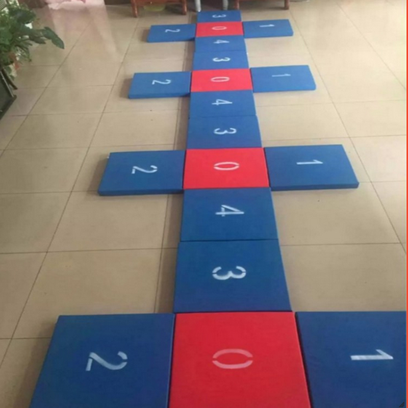 Young children's cross-jump mat with digital sponge hopping pad cross-jump mat
