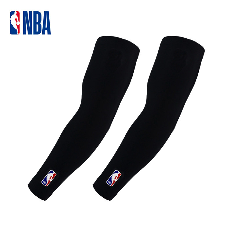 NBA basketball arm men and women sports gear sunscreen Running fitness Hand elbow guard Long version sleeves breathable black