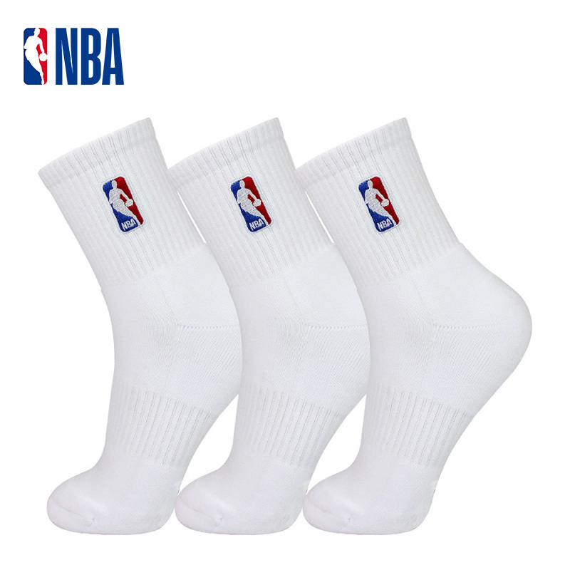 Nba Socks Men's Mid-Calf Casual Sports Socks High-Top Towel Bottom Spring and Summer Cotton Socks Sweat-Absorbent Breathable Running Basketball Socks