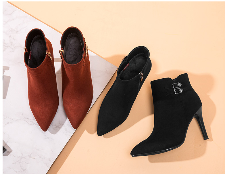 红蜻蜓 18年冬季新款 加绒保暖尖头女式短靴 天猫优惠券折后￥179包邮（￥239-60）2色可选