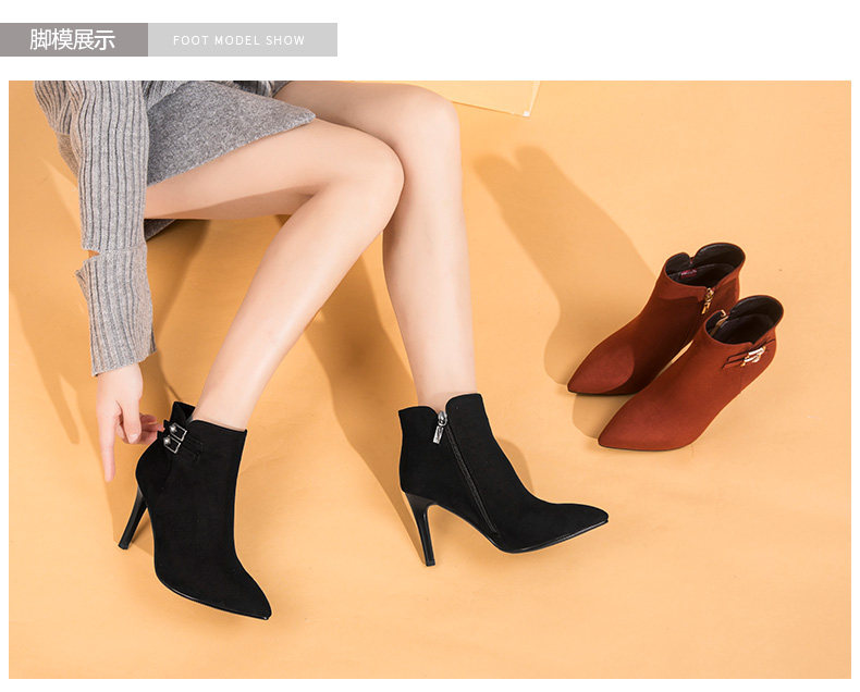 红蜻蜓 18年冬季新款 加绒保暖尖头女式短靴 天猫优惠券折后￥179包邮（￥239-60）2色可选