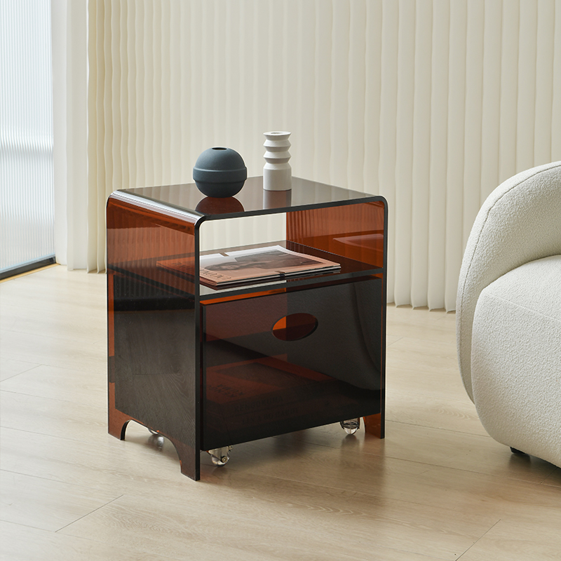 Nordic transparent acrylic bedside table modern minimalist bedroom net red storage cabinet home light luxury creative bedside cabinet