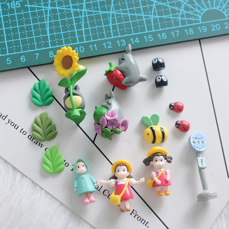 Cartoon Little Girl Seven Stars Ladybug Green Leaves Cream Glue Mobile Phone Protective Shell Handmade Diy Resin Accessories Material