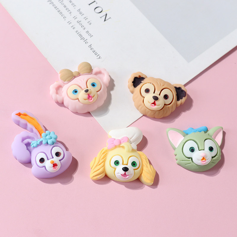 Leaf Sister Diy Cartoon Small Animal Resin Accessories Cream Shell Creative Handmade Material Homemade Pencil Case Women