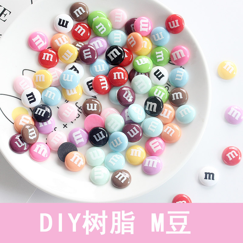 Leaf Sister Chocolate M Bean Resin iphone8plus Mobile Phone Protection Shell Diy Hair Accessories Hair Clip Handmade Accessories