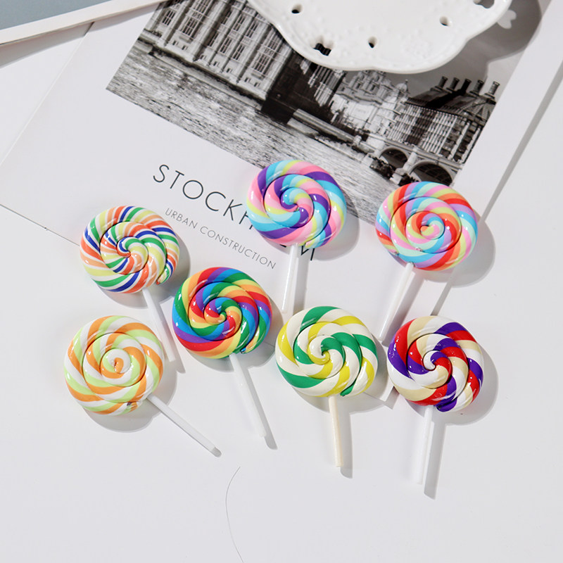Leaf sister simulation soft pottery lollipop diy mobile phone protects shell stationery box children's key buckle toy accessories