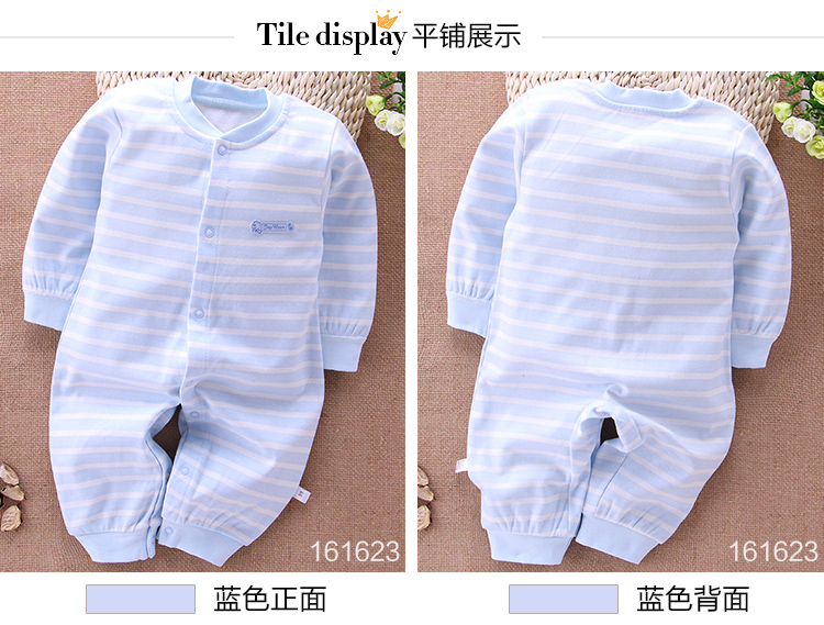 Bé onesies mùa xuân và mùa thu cotton mở sáu sơ sinh quần áo nam năm trăng tròn bé nữ quần áo 0-3 tháng quan ao tre em