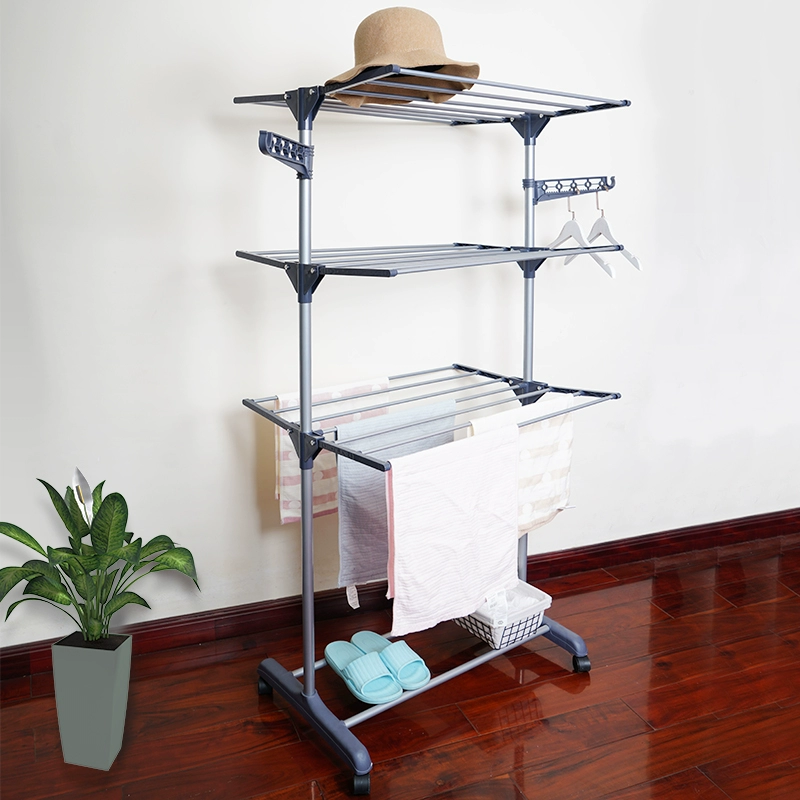 Giá phơi đồ sàn đa chức năng có thể gập lại hộ gia đình phơi chăn phơi giá trong nhà ban công quần áo trẻ em giá phơi - Hệ thống giá giặt