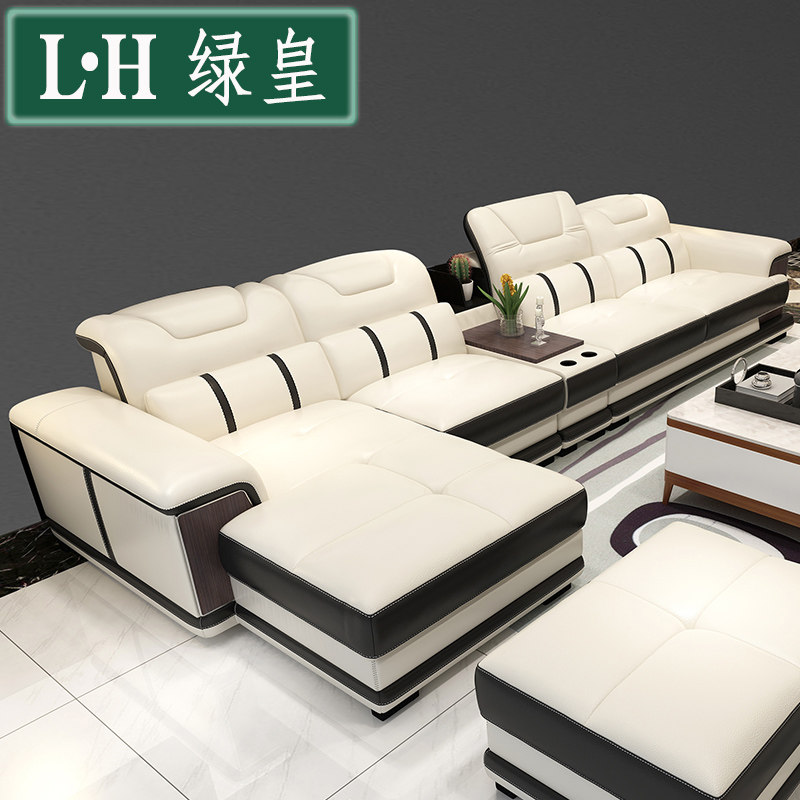 Real Leather Sofa Composition Head Layer Cow Leather Living Room Trio Modern Minima Thick Leather Sofa Small Family Type 1 2 3 Whole Dress