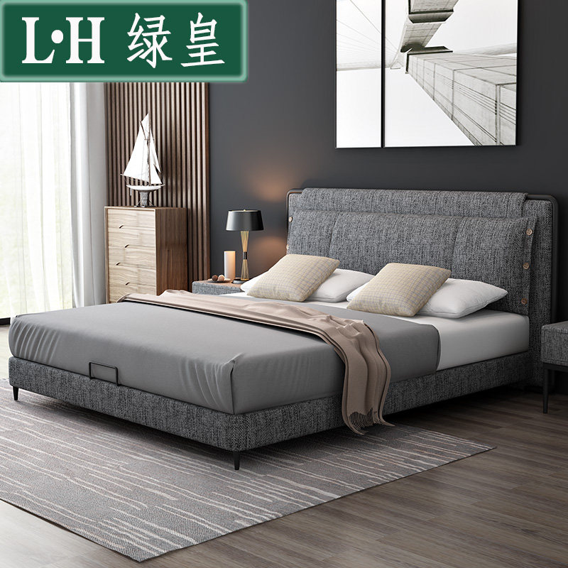 Nordic Italian fabric bed can be disassembled and washed master bedroom double bed 1 8 m 1 5 modern minimalist small apartment storage cloth bed