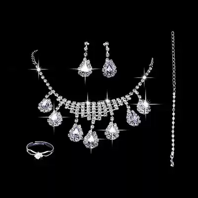 Fashion 2021 new bride wedding necklace earrings wedding jewelry wedding accessories Korean style