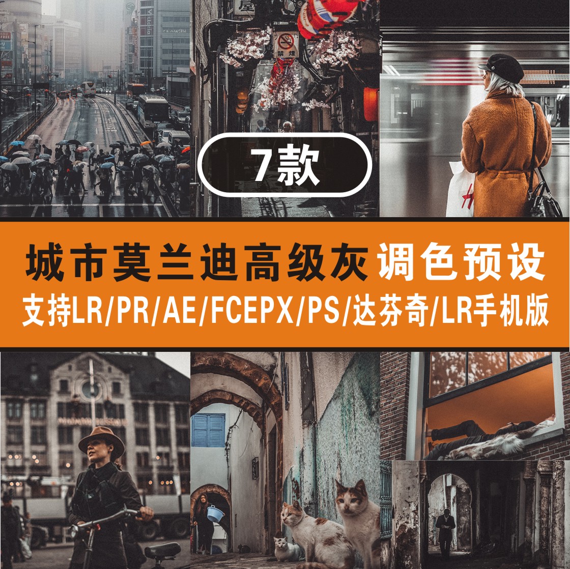 Recommended presets European and American retro urban advanced gray toning filter PR PS LR FCPX Da Vinci AE LUT