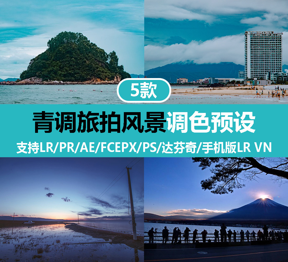 Recommended color tune travel presets Portrait Landscape PR PS LR FCPX Da Vinci AE LUT