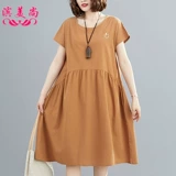 Платье, юбка, летняя одежда, приталенный корсет, с вышивкой, из хлопка и льна, коллекция 2021