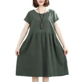 Платье, юбка, летняя одежда, приталенный корсет, с вышивкой, из хлопка и льна, коллекция 2021