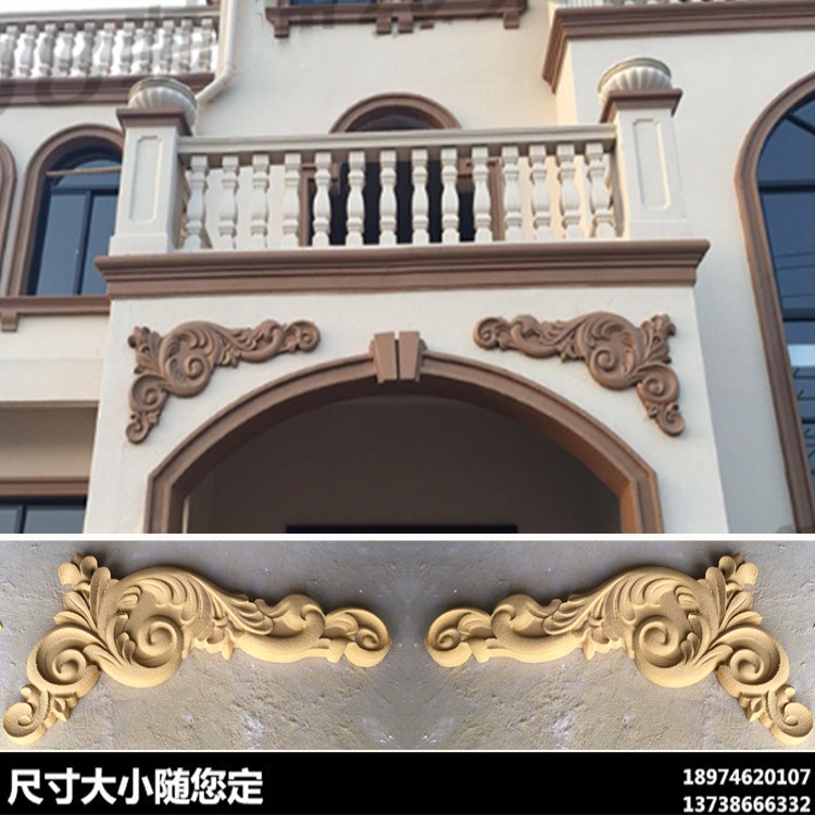 eps foam relief villa exterior wall door flower European hanging ceiling Carved decoration four corners corner flower ceiling shape