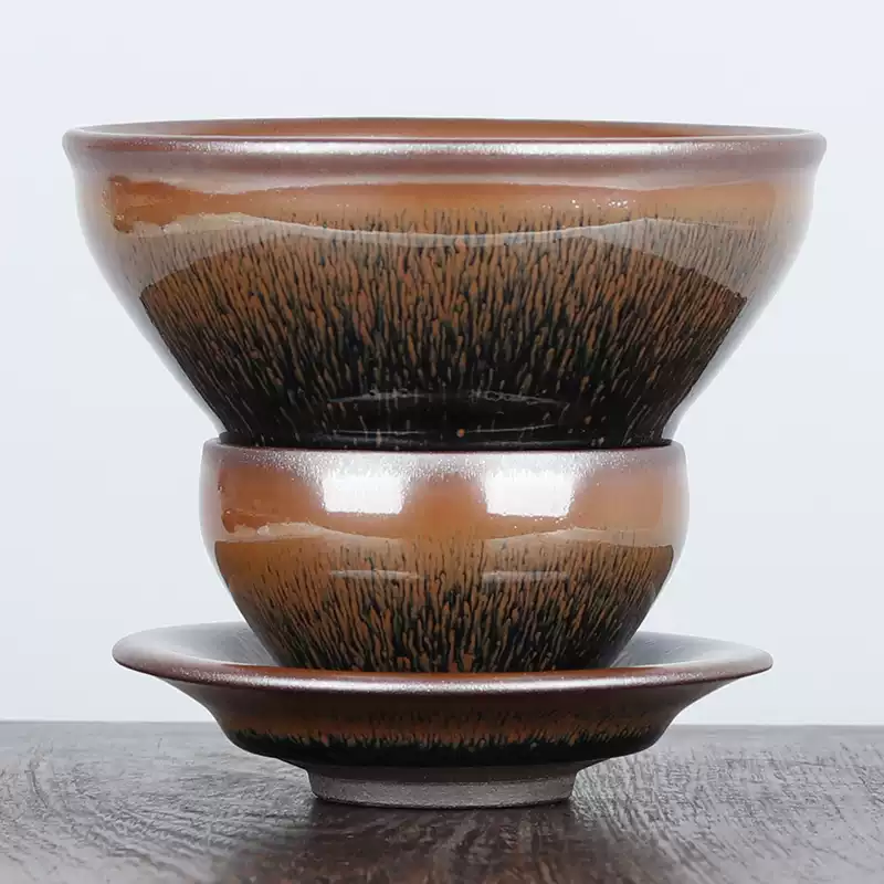 建盏 茶道具 中国 宋代 宋代点茶建盏野兔毫茶碗束口款建盏手工色釉瓷盏知否同款