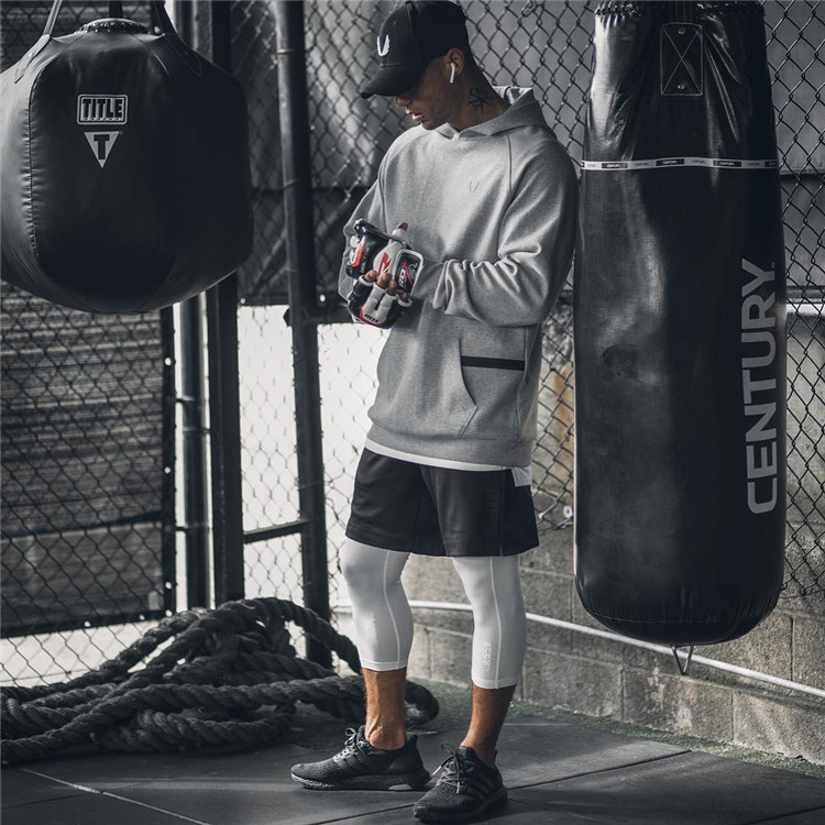 Cơ bắp đội trưởng áo len thể thao nam đào tạo bóng rổ lỏng lẻo hoodie mùa thu thể dục chạy áo khoác - Thể thao lông cừu / jumper hoodie cặp