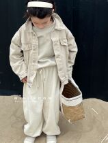 Big Inscription Star Boy Clothing Boy Pants Autumn Children Sports Pants CUHK Scouts Pants Grey Boy Fall Long Pants Tide