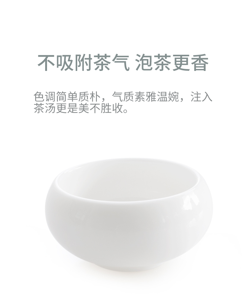 Dehua white porcelain teacup household suet jade sample tea cup ceramic masters cup kung fu tea tea set small, single cup of tea